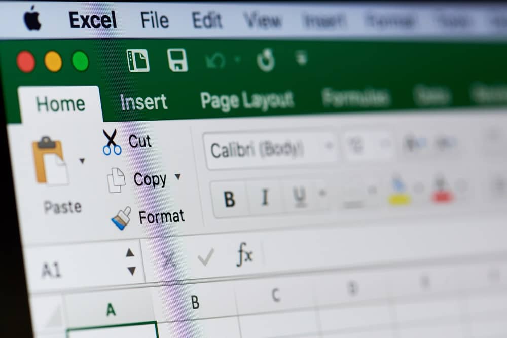 Photo of a screen using Excel