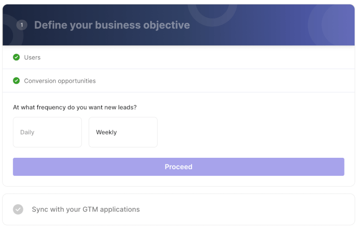 Step 3/7: Select the frequency at which you would want leads synced in your GTM apps