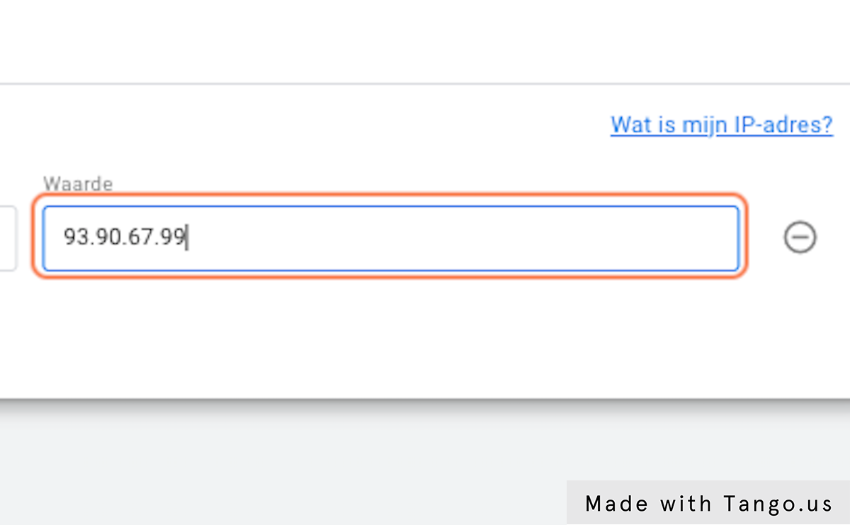 Paste IP-Adres" into input