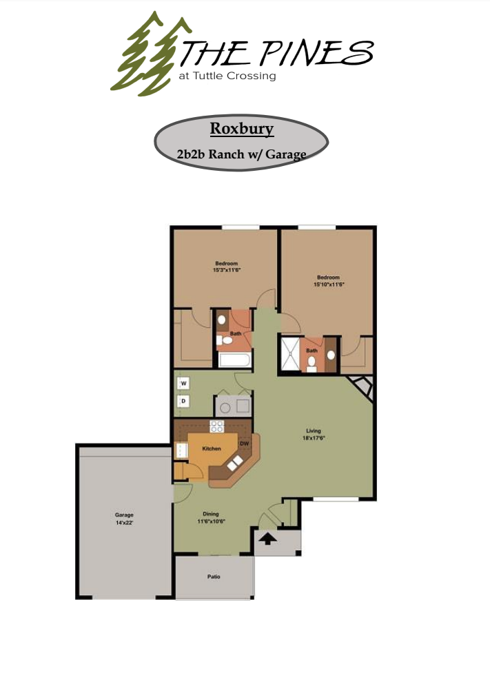 The Roxbury | Floor Plans | The Pines at Tuttle Crossing