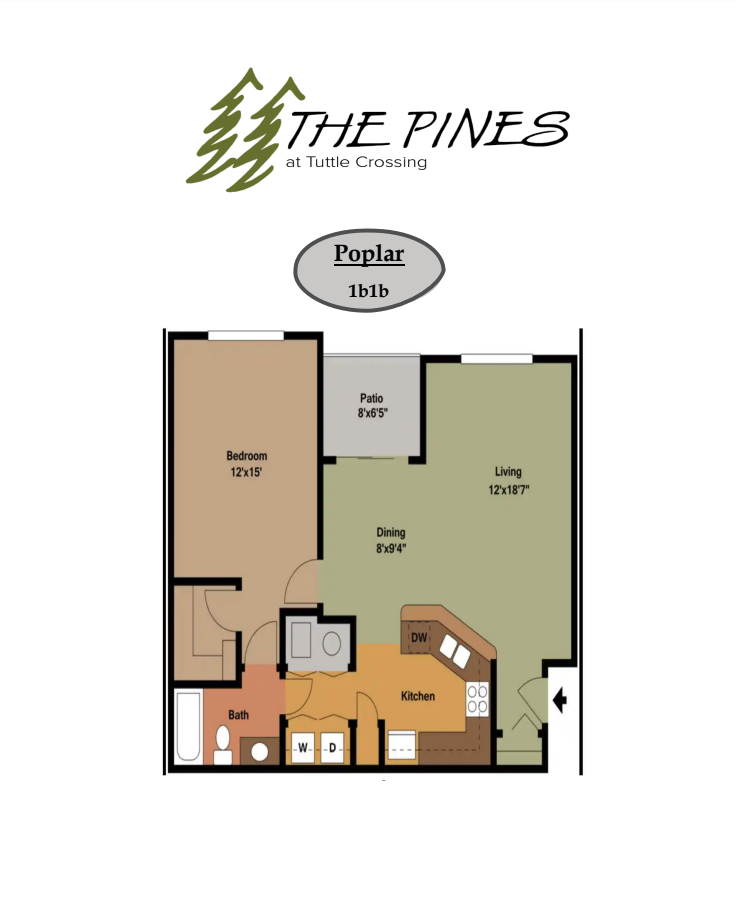 The Poplar (down) | Apartment | The Pines at Tuttle Crossing