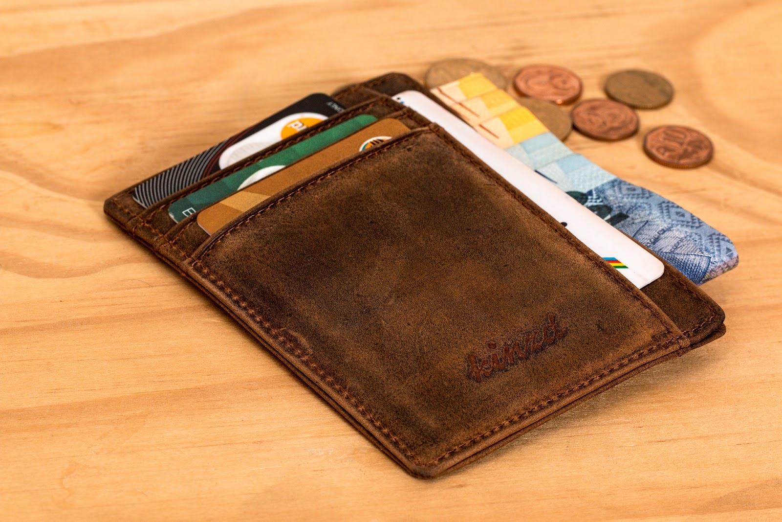 leather wallet on table