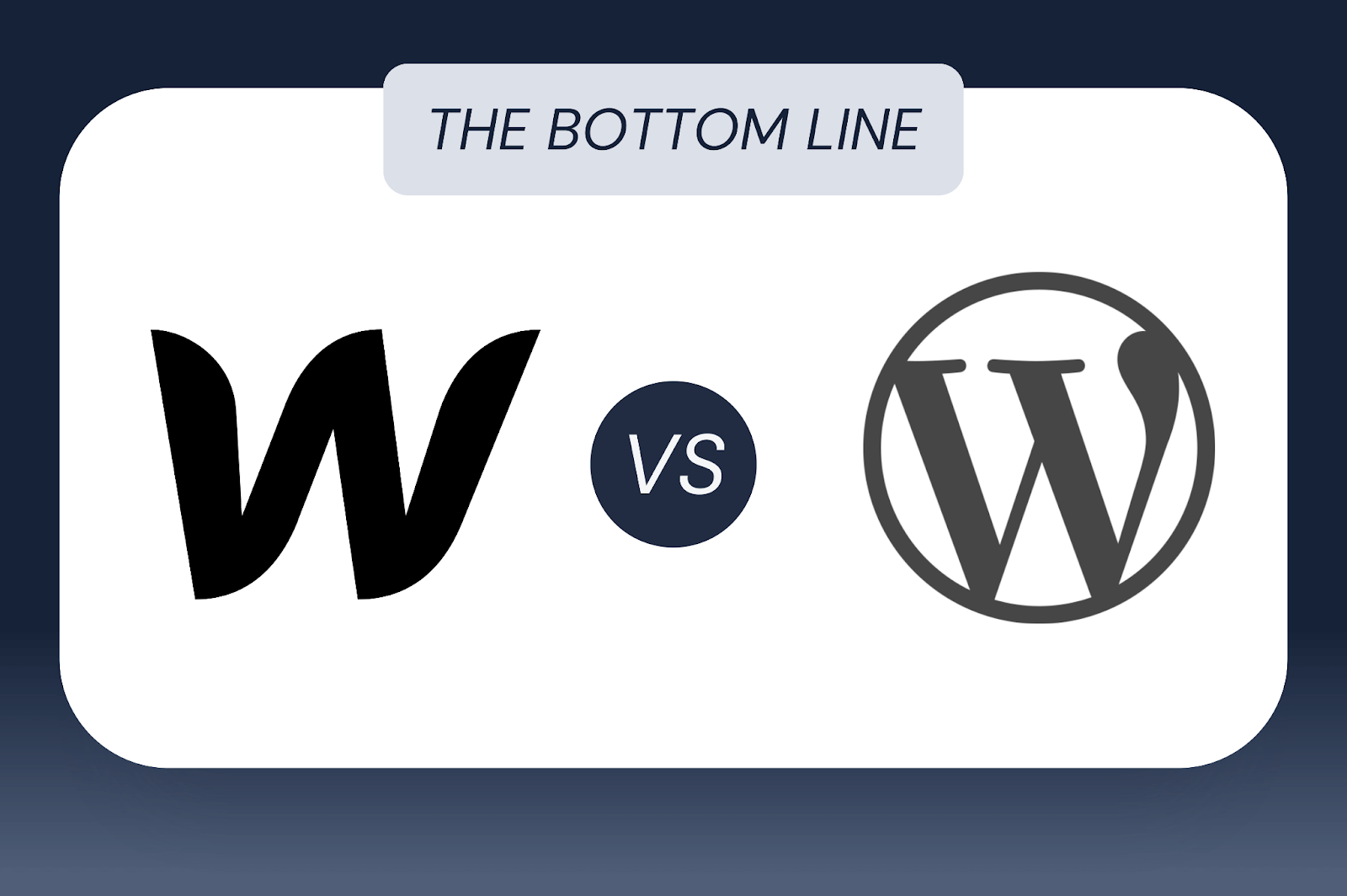 graphic comparing Webflow logo vs WordPress logo