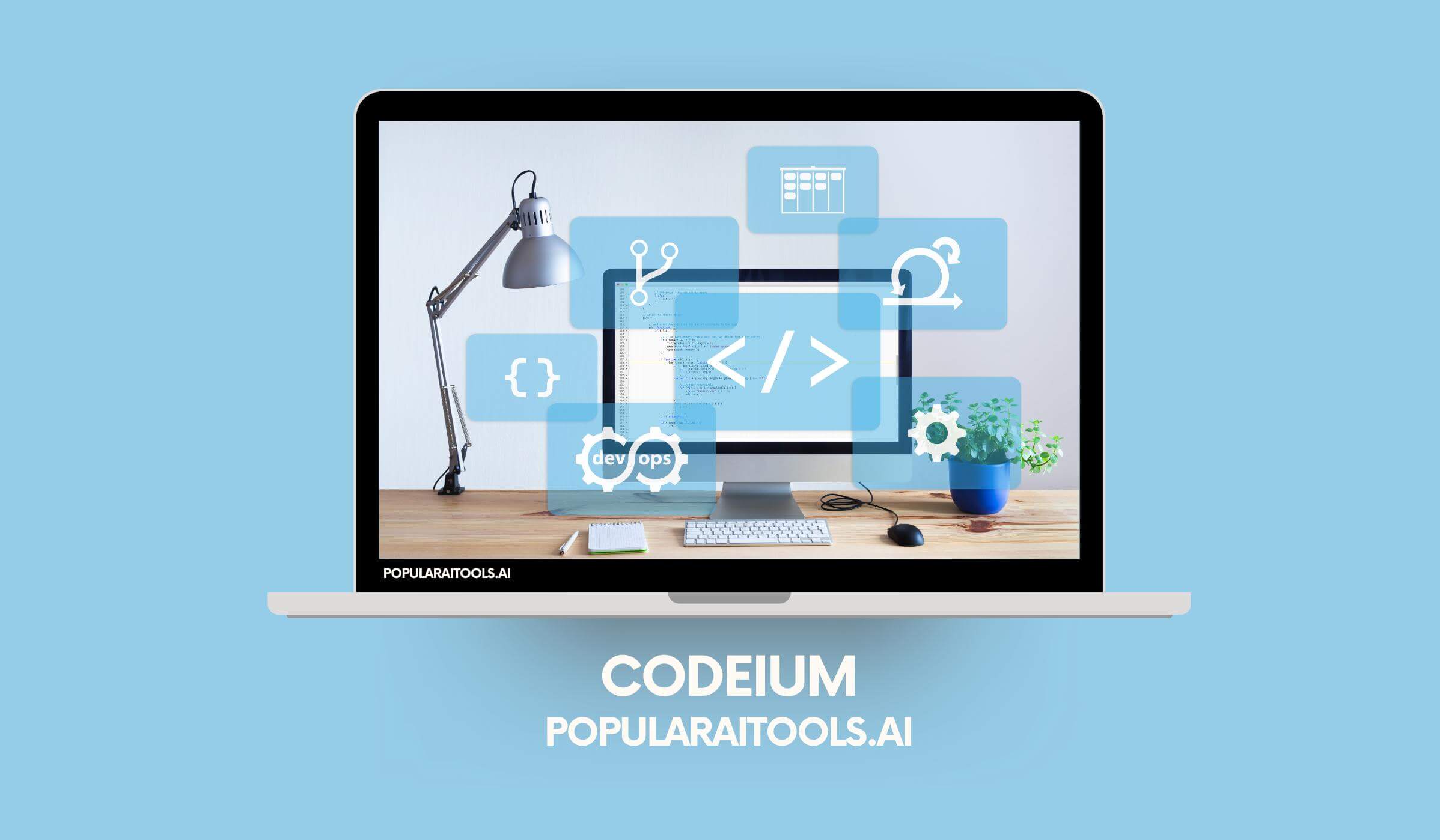 Codeium interface showcasing AI-powered autocomplete and intelligent search features.