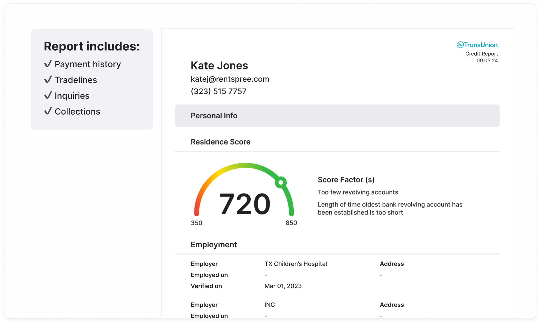 sample of credit report