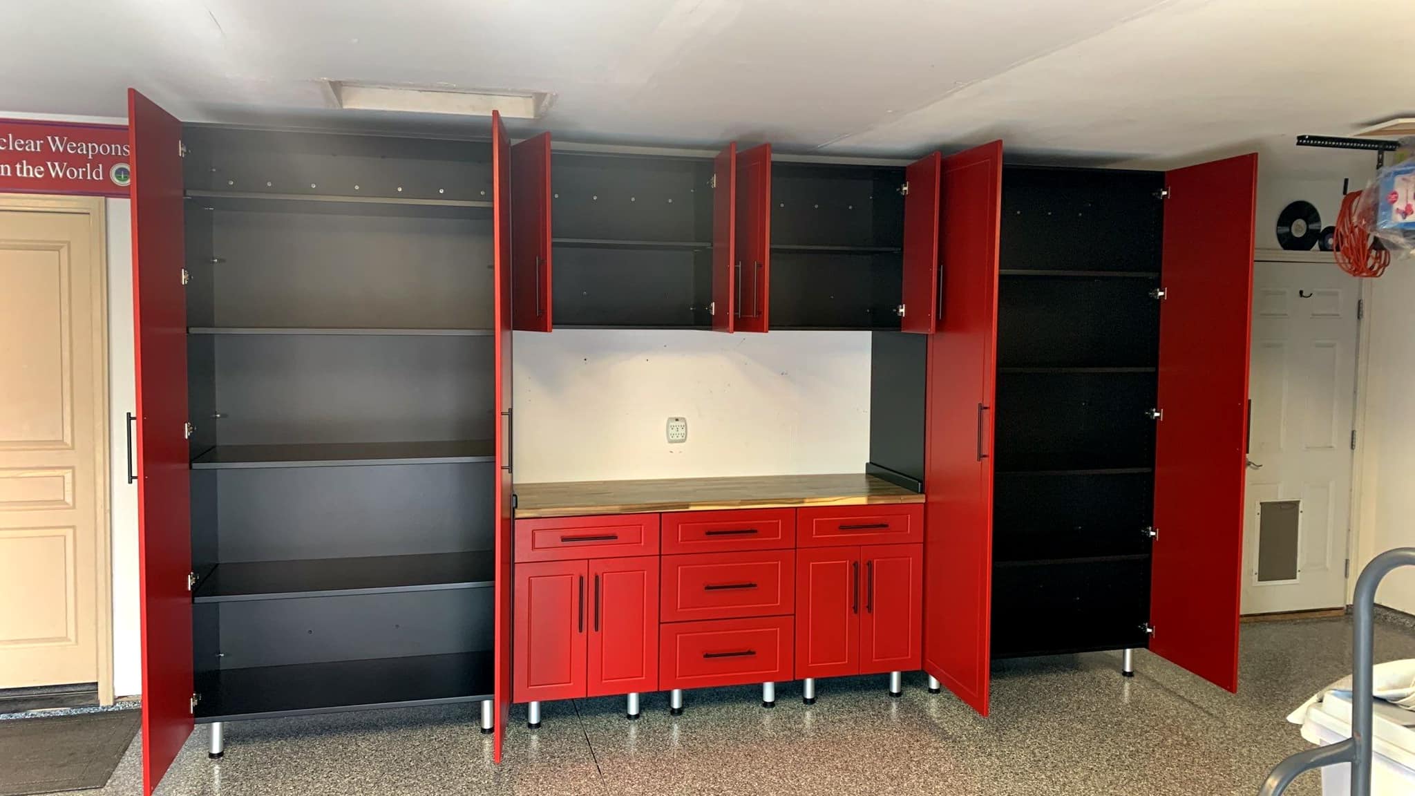 open garage cabinets