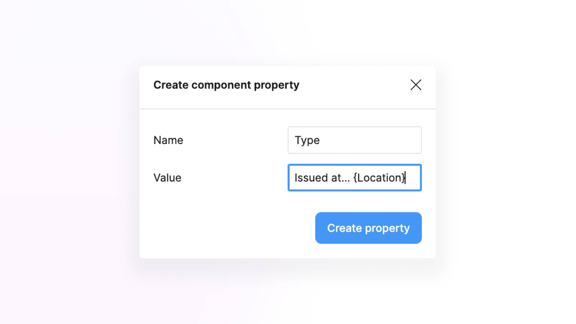 Create component property