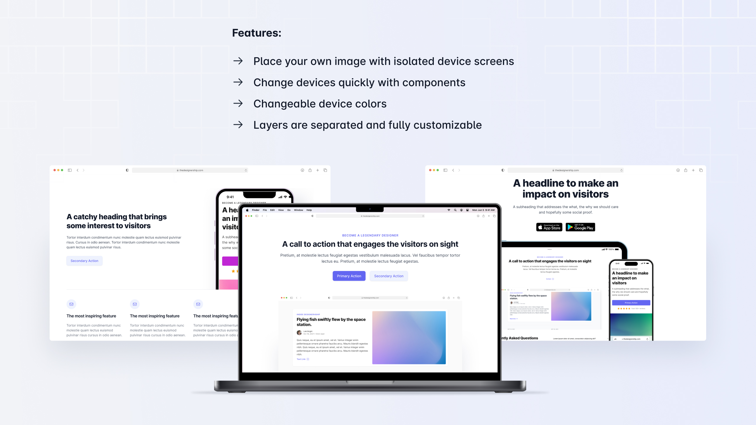 Device Mockups Collection For UI Presentation