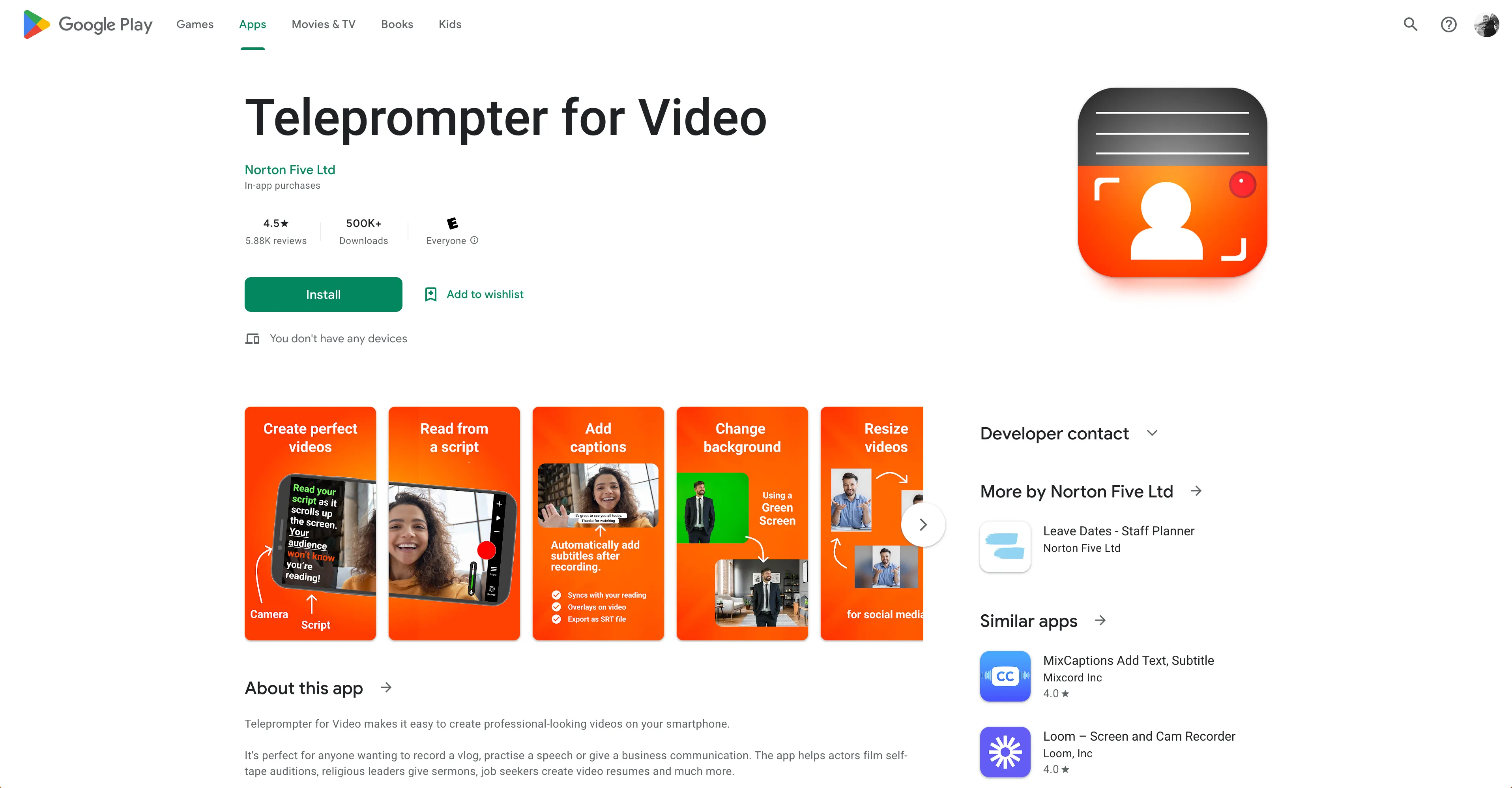 Teleprompter Google  Play