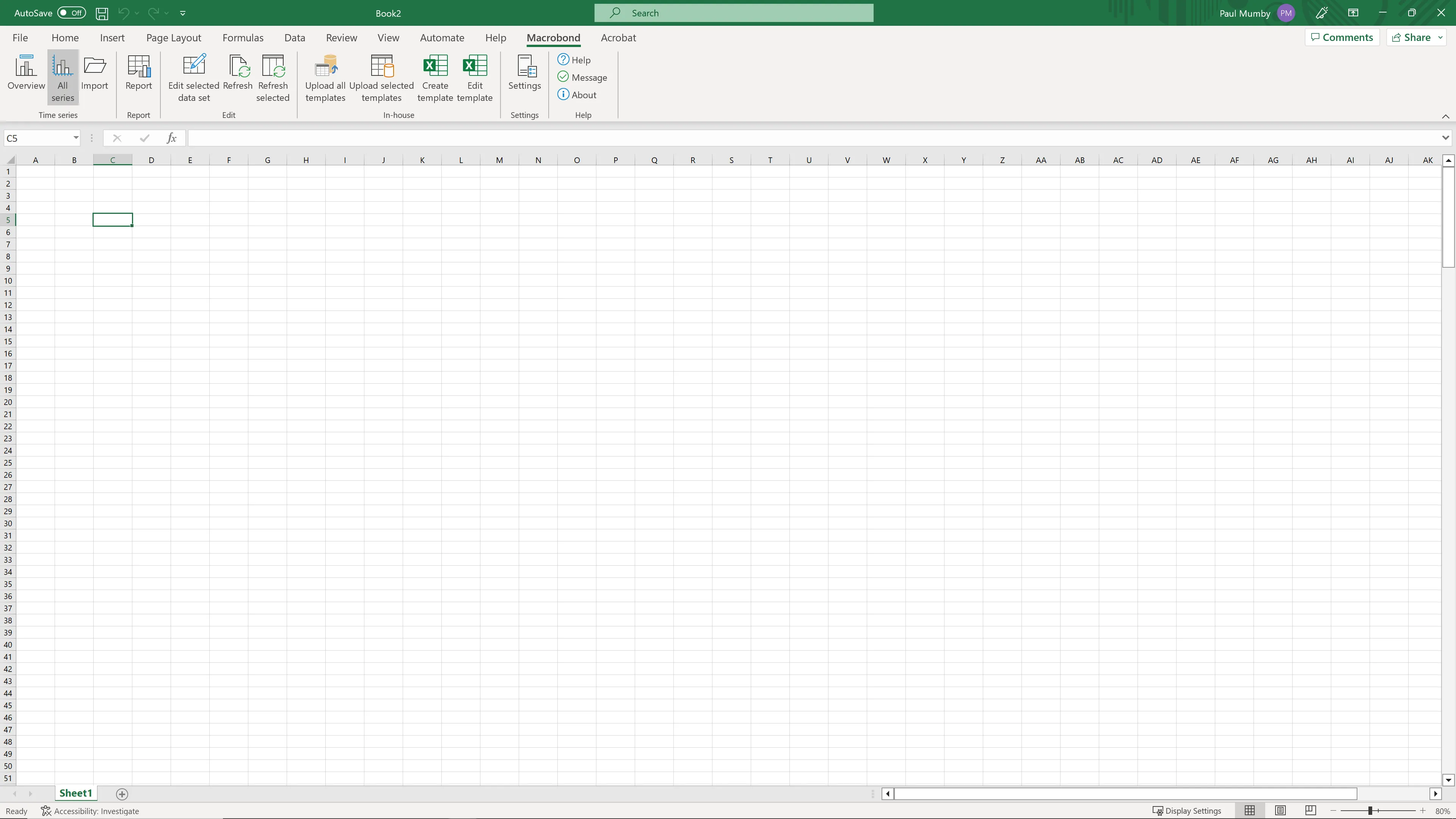 MS Excel screenshot