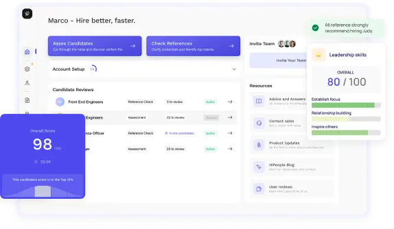 HiPeople Platform - Candidate screening dashboard