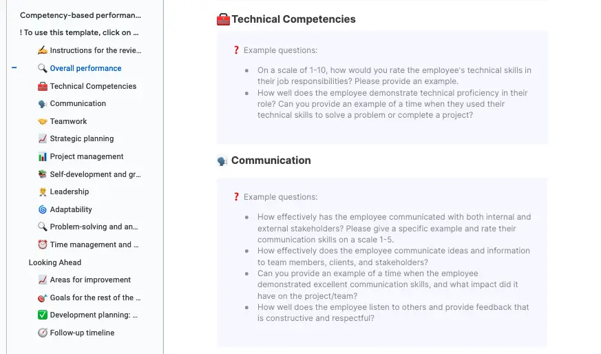  Modèle d'évaluation des performances basé sur les compétences | Zavvy Template