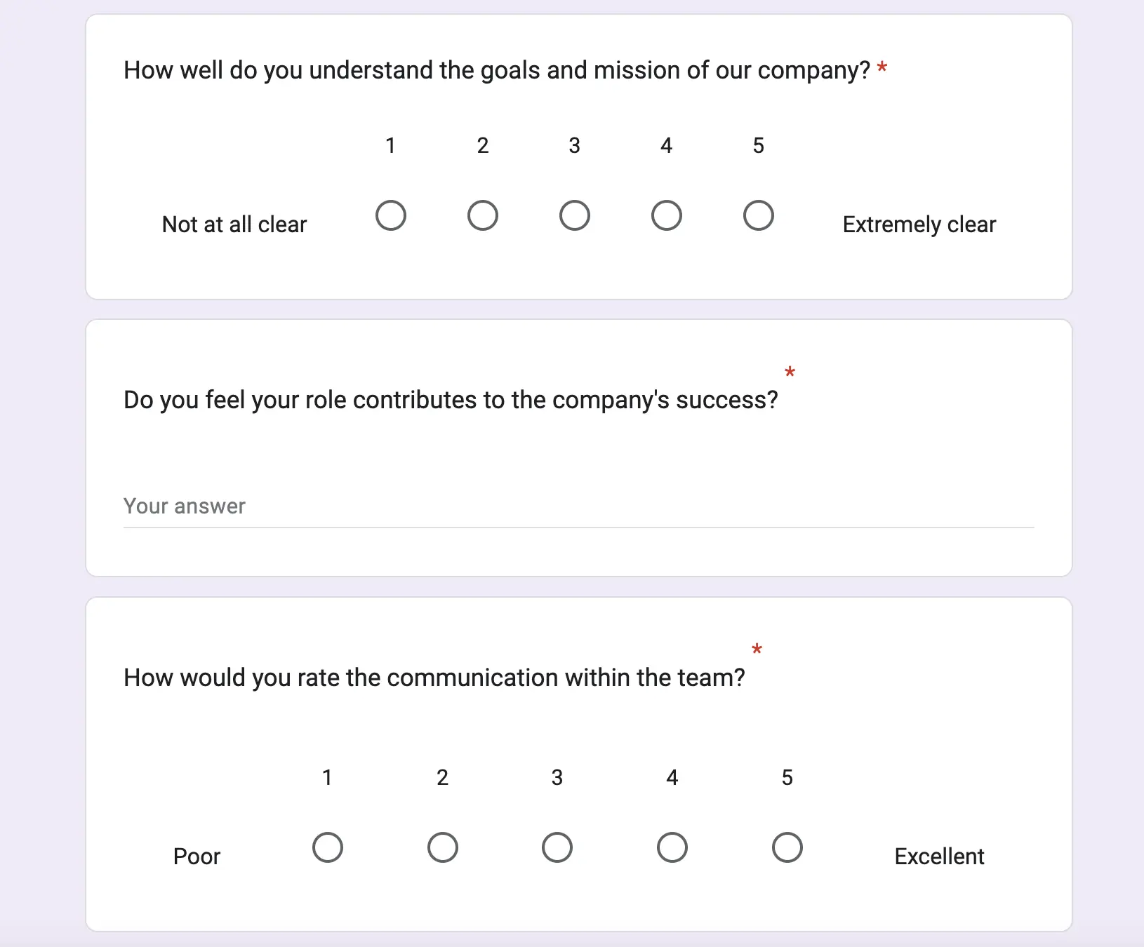 Employee engagement survey for small companies Zavvy templates