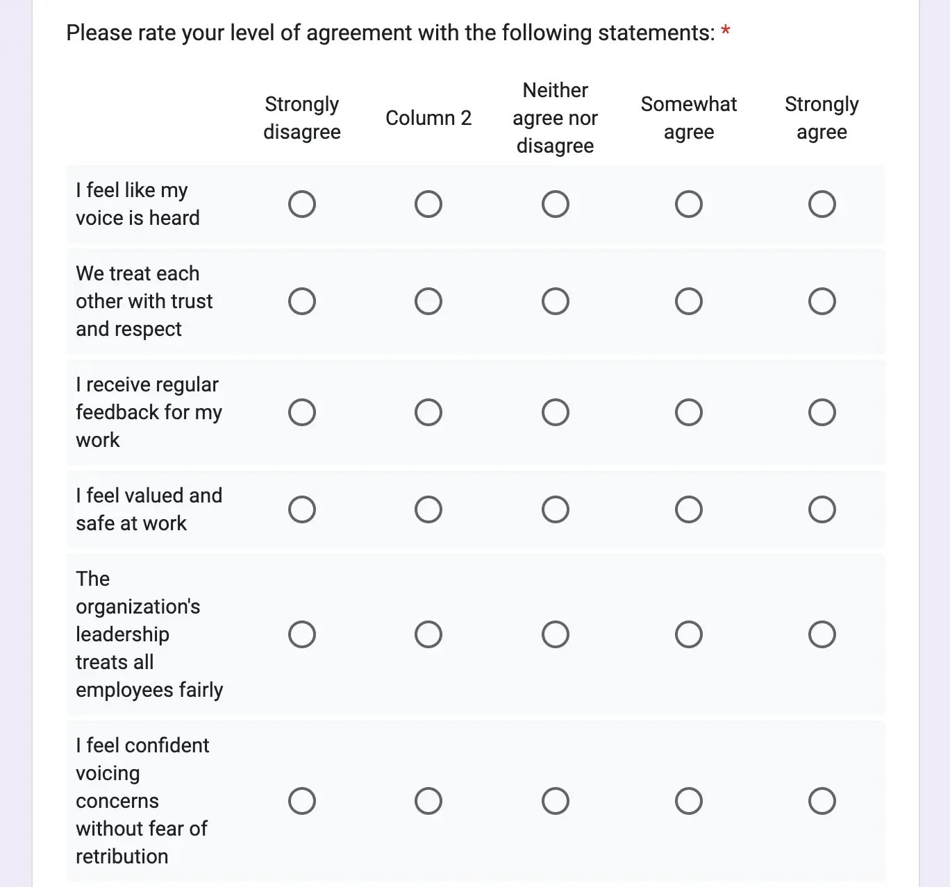 Employee culture survey template | Zavvy templates