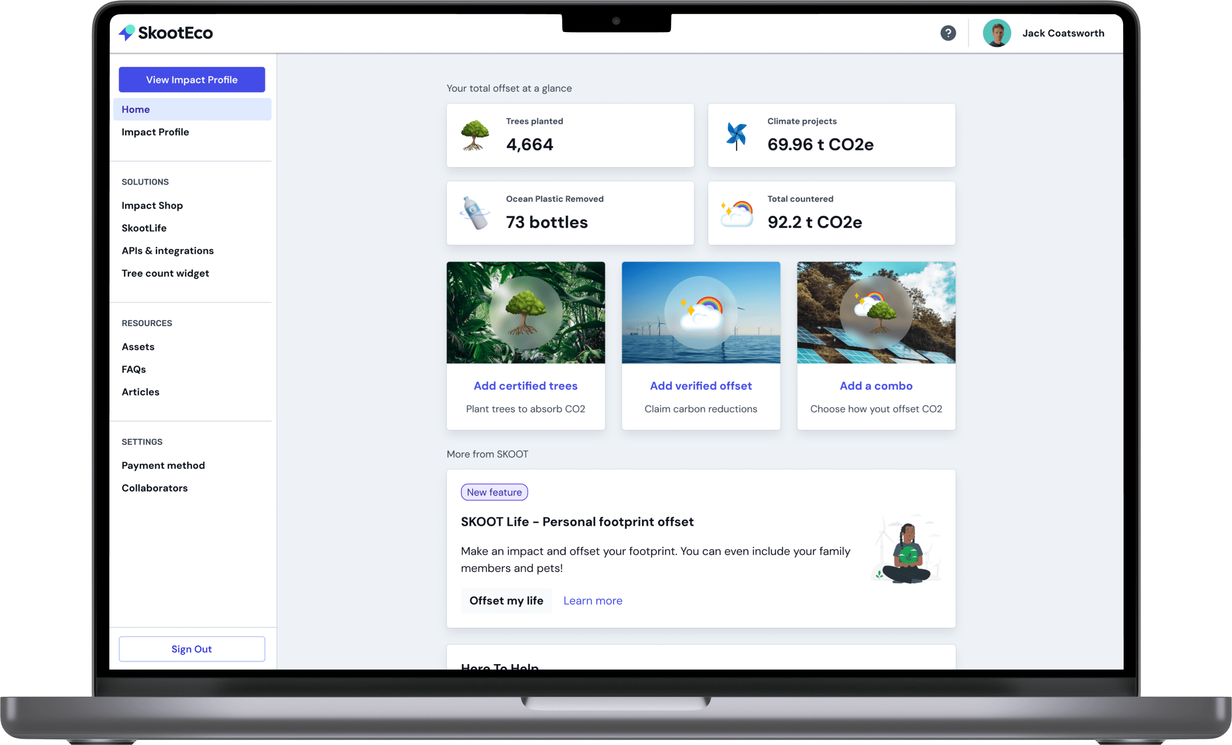 Dashboard manage your account skooteco