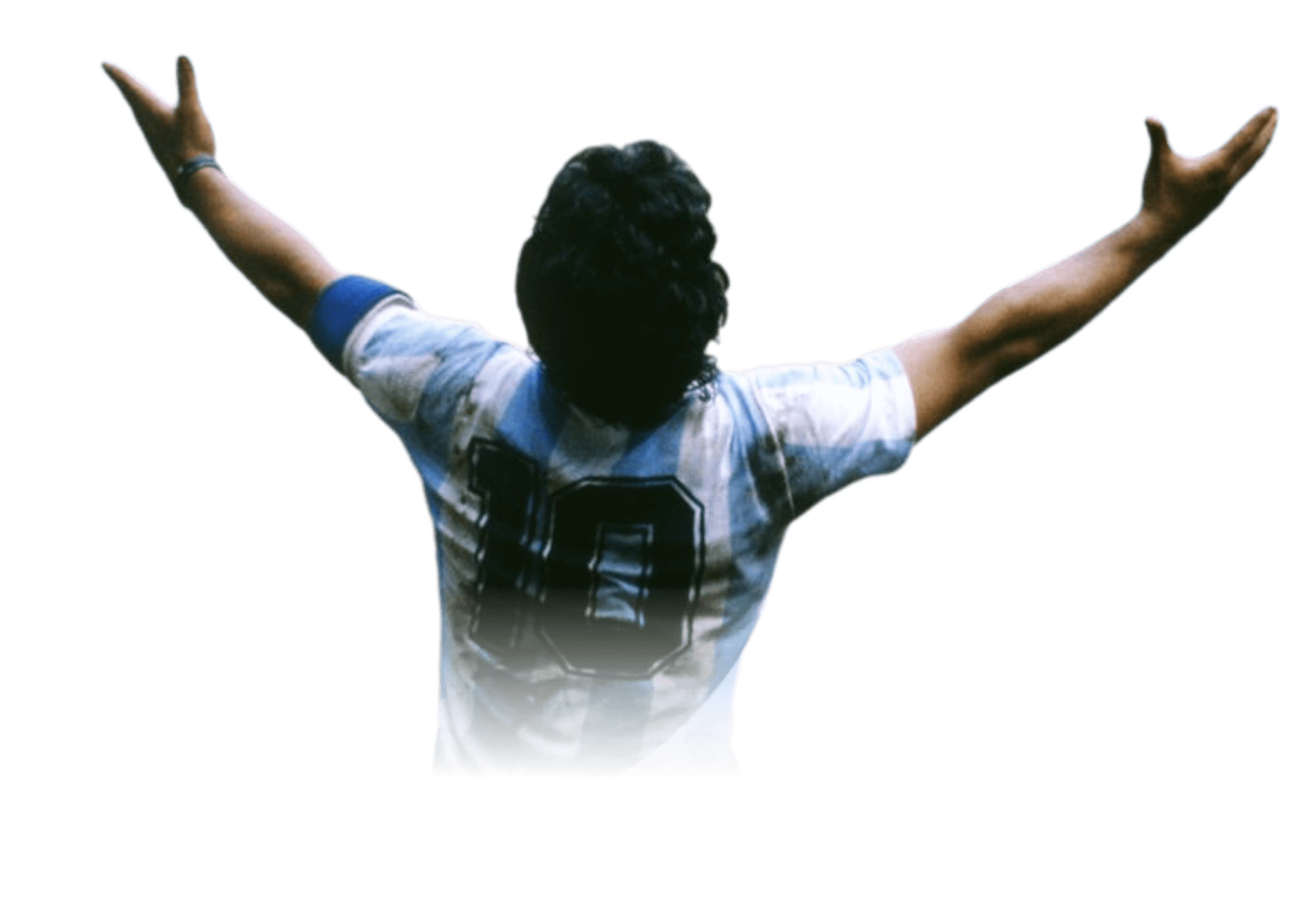 Maradona con los brazos abiertos