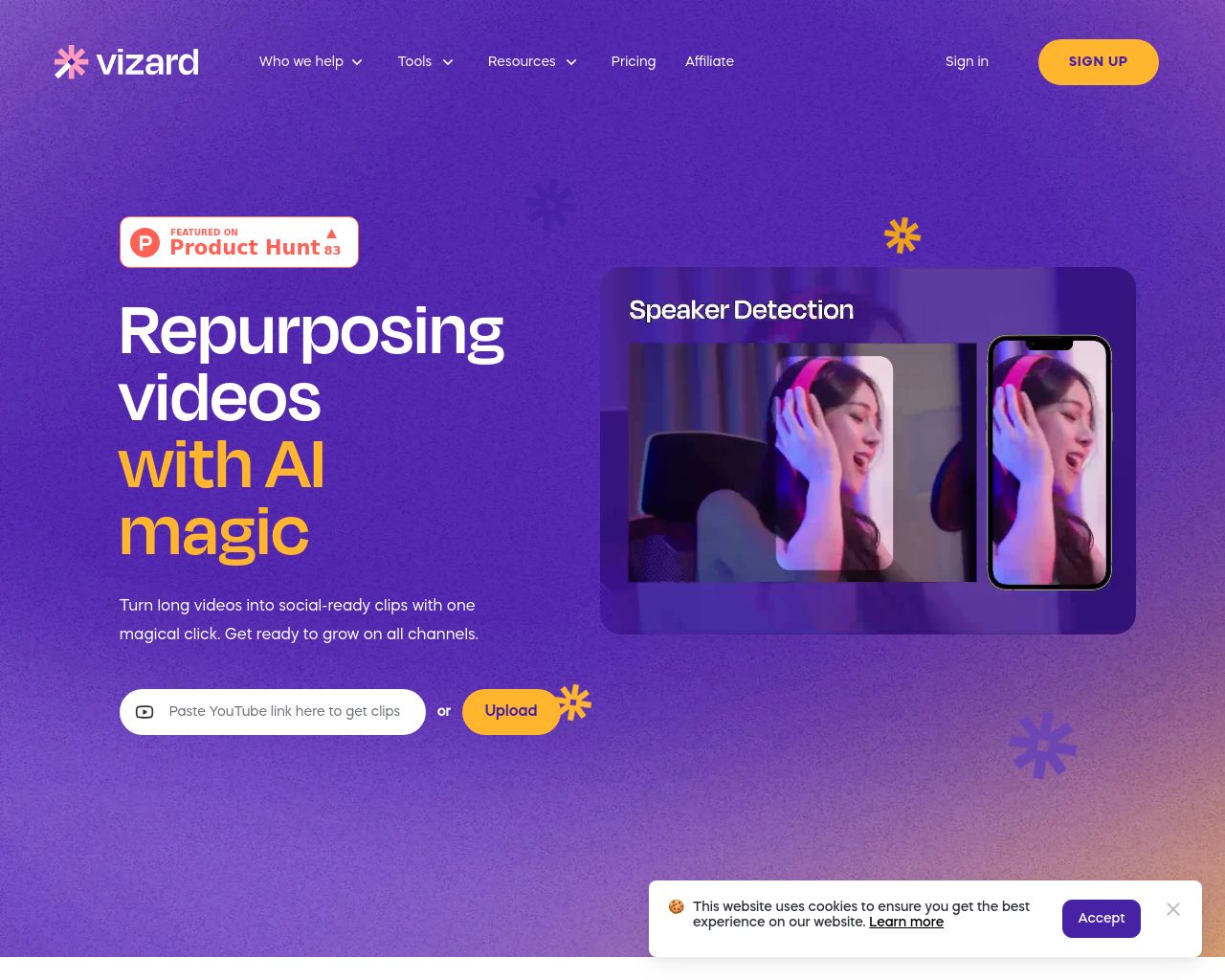 Create social-ready videos with AI instantly | Vizard.ai