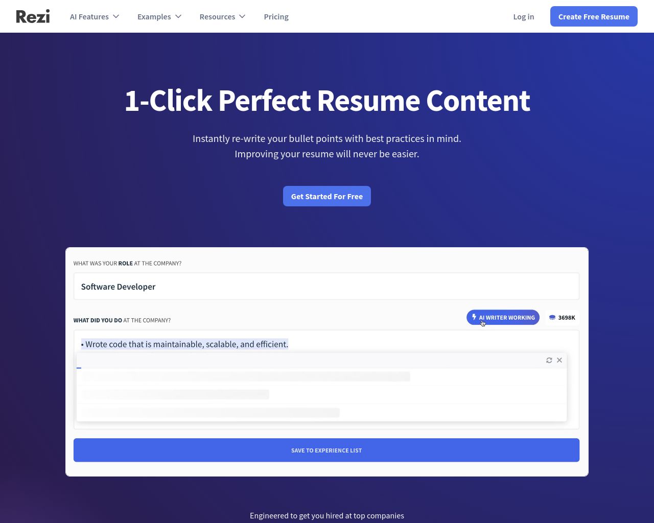 Rezi AI Resume Editor - Edit your resume