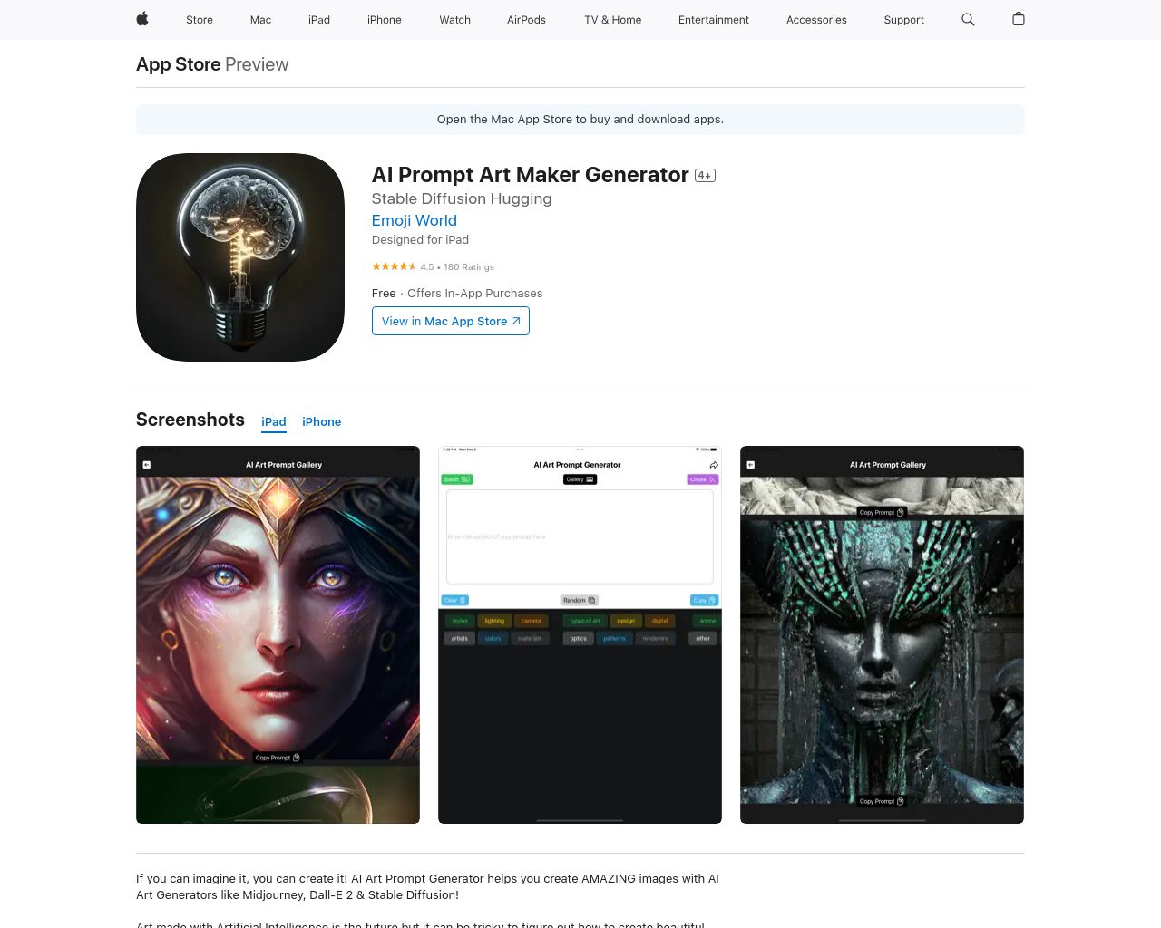 AI Prompt Art Maker Generator on the App Store