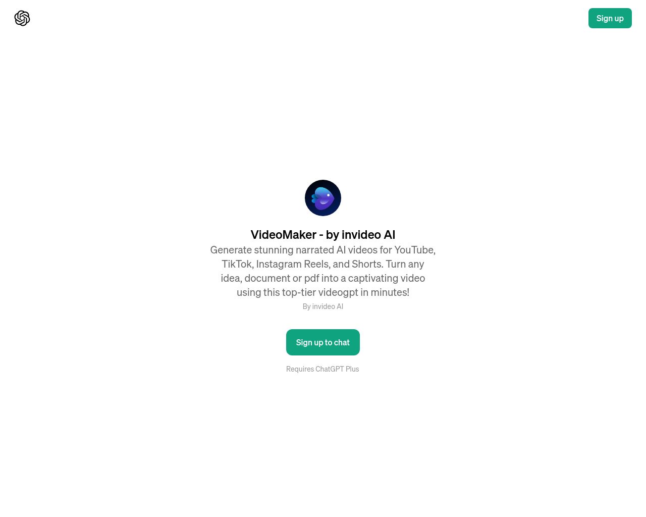 ChatGPT - VideoMaker - by invideo AI