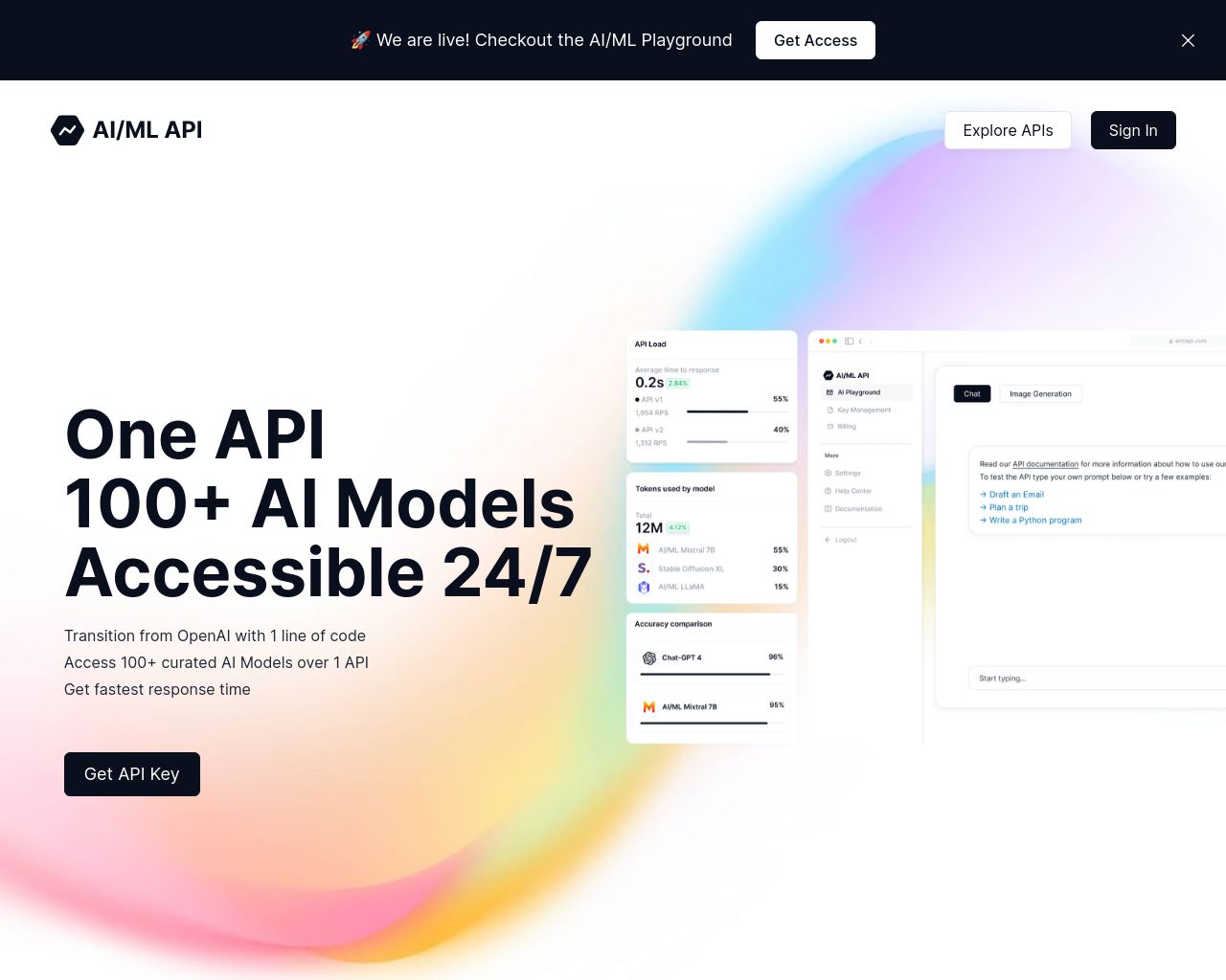 aimlapi.com - 100 AI Models via 1 API - Highest Accessibility