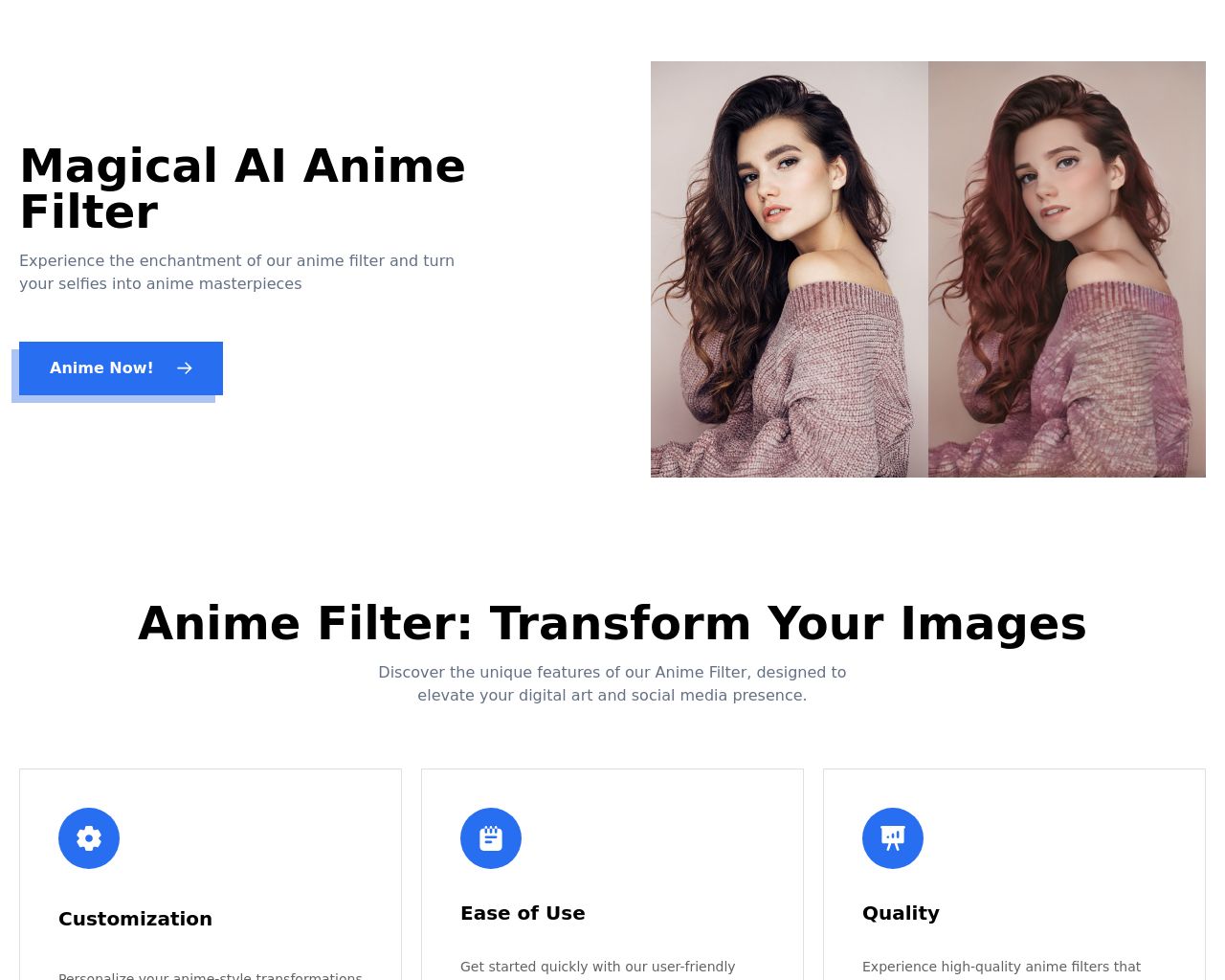 Filtre Anime AI - Convertir des photos en style d'anime en ligne