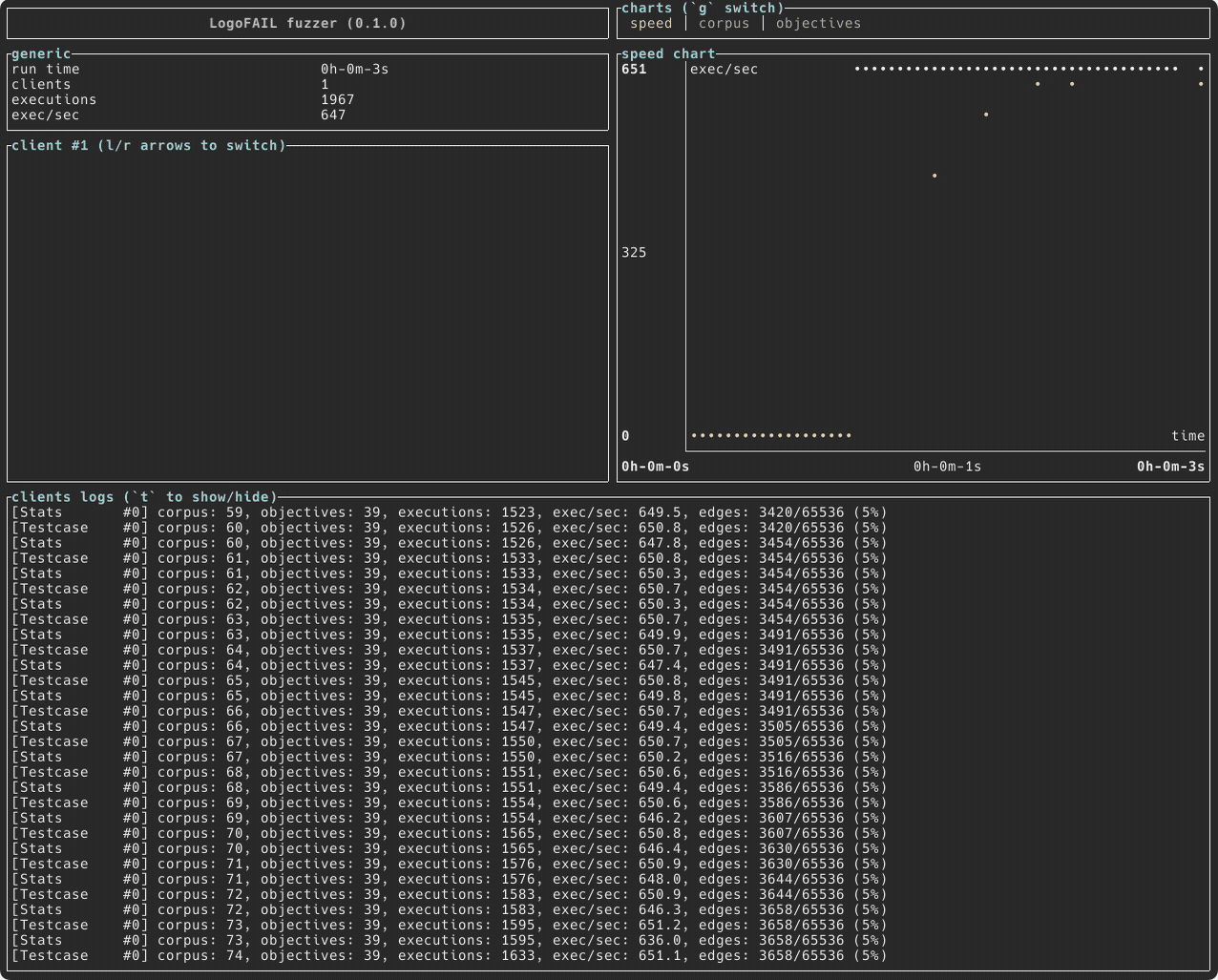 LogoFail CLI utility work proccess animation