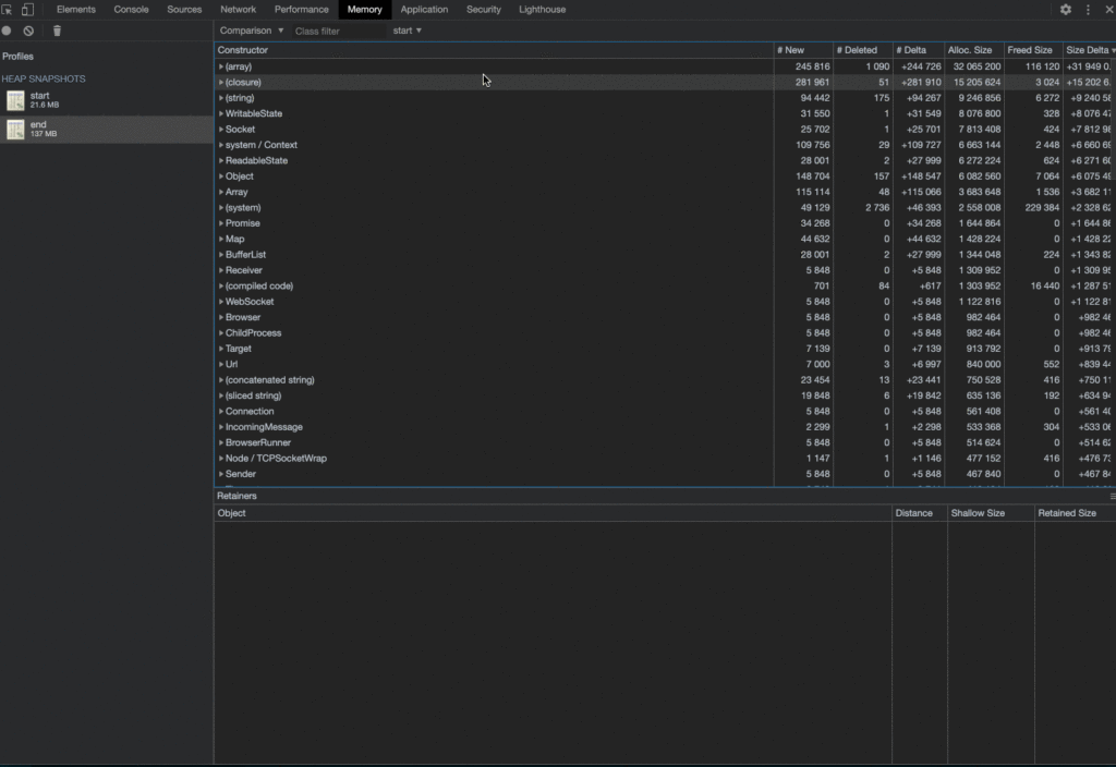 JavaScript Memory leaks