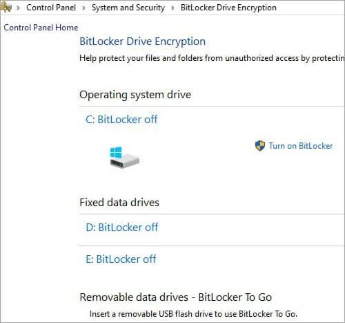 Bitlocker drive encryption