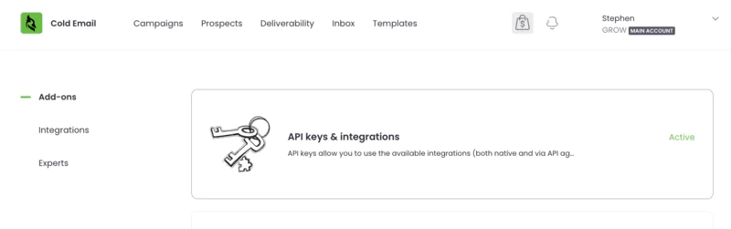 API Keys & Integrations