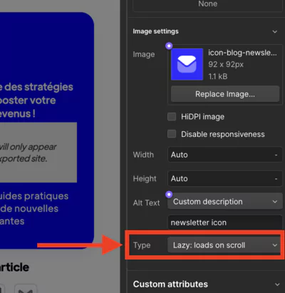 Lazy loading postpones off-screen image loading