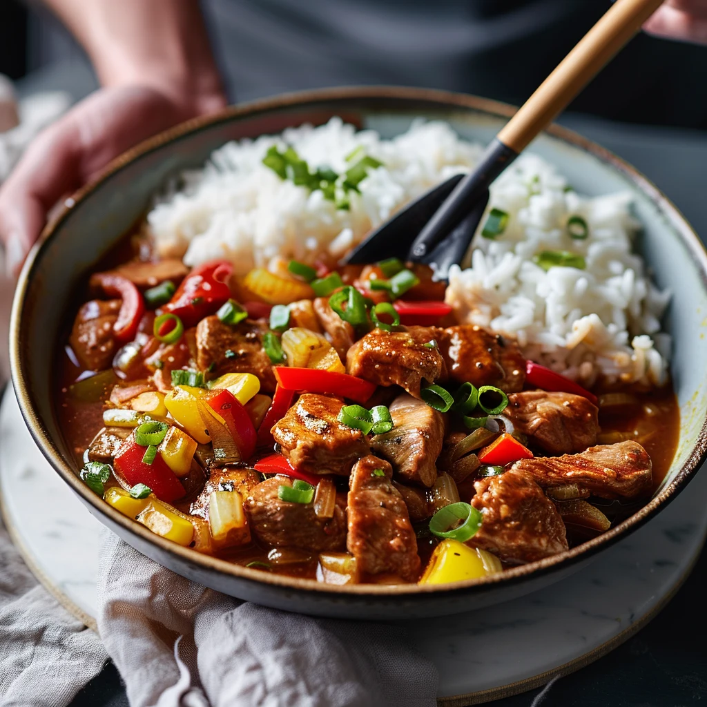 Cajun Pork Stew with Corn and Rice