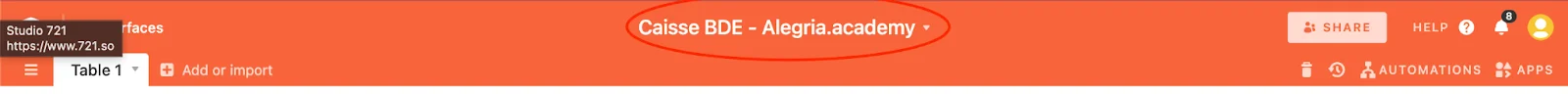 Cambia el nombre de tu base en Airtable