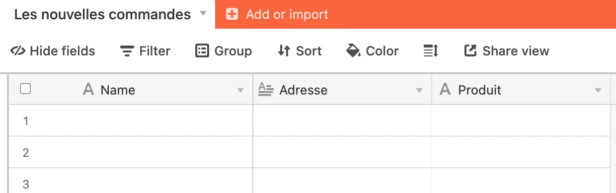 Rename the second Airtable table