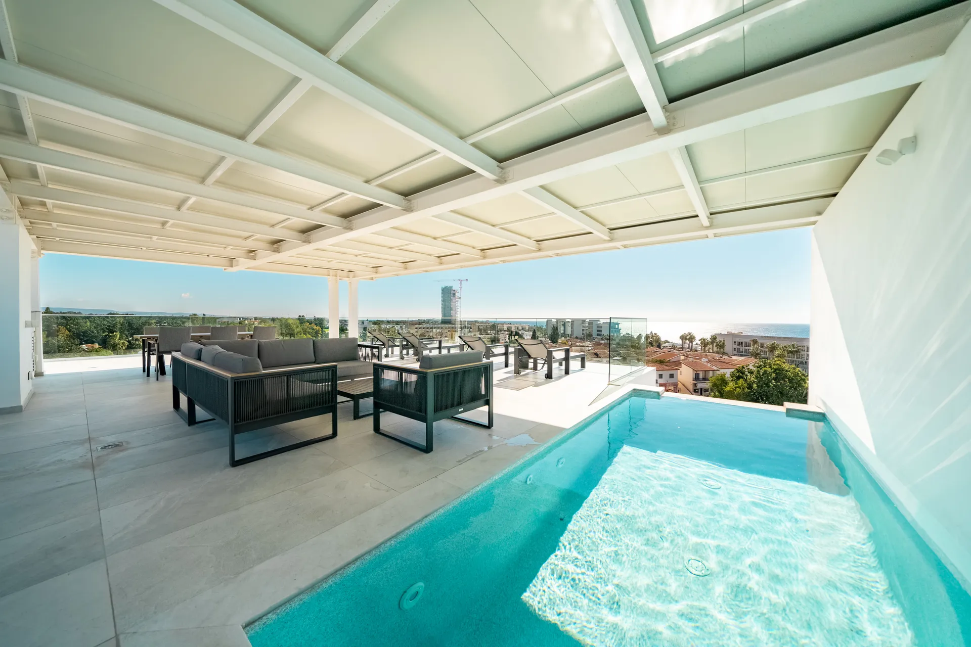 View of Executive Penthouse with Private Pool & Sea View in Paphos - The Palmiers