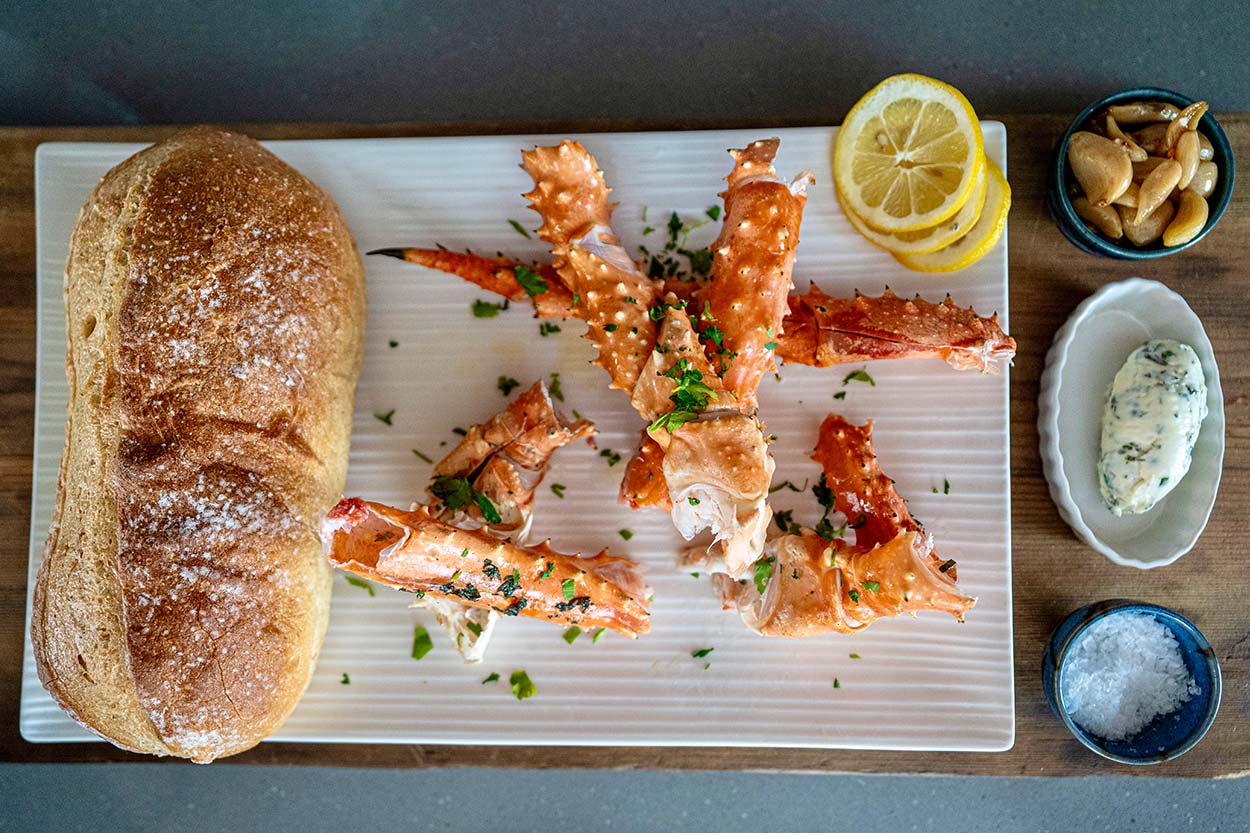 WildSeafood Recipe Baked Garlic Butter King Crab Peeler's Wild