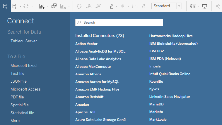 tableau connectors