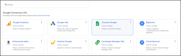 konektory w google data studio