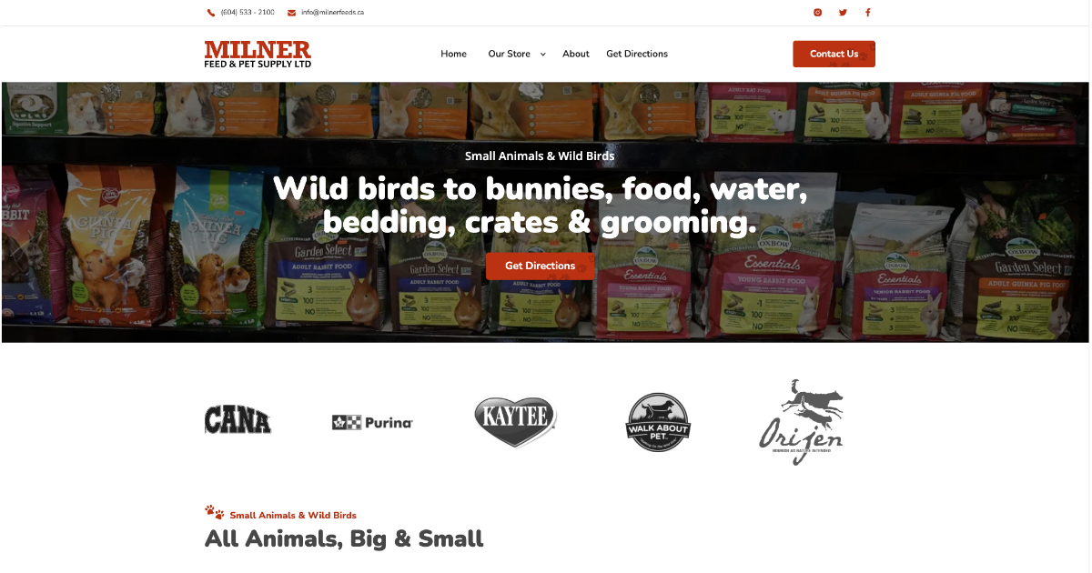 Small Animal & Wild Bird Milner Feed & Pet Supply Langley