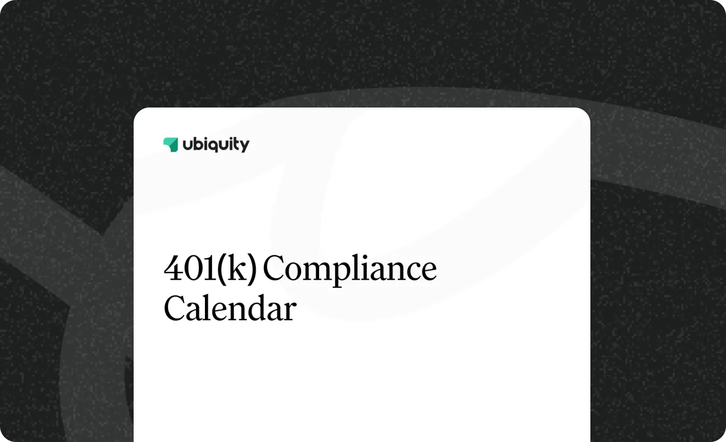 401(k) Compliance Calendar