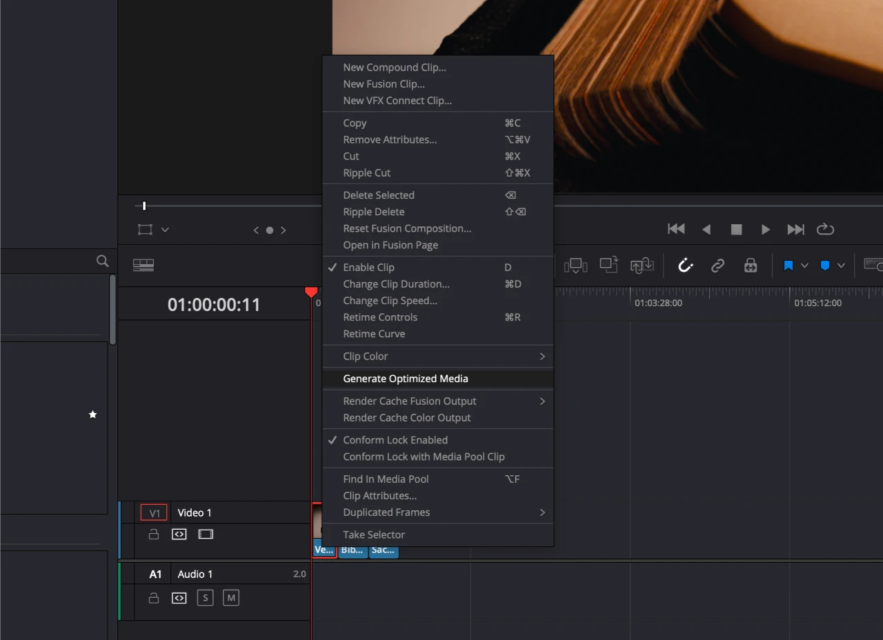 Resolve Generate Optimized Media.