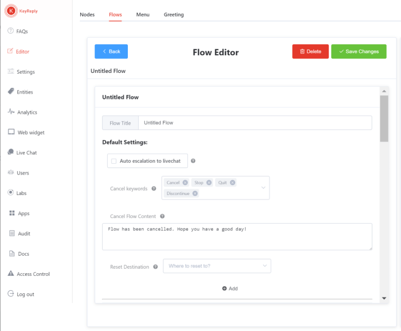 First Steps with Flow Editor - Knowledge Base