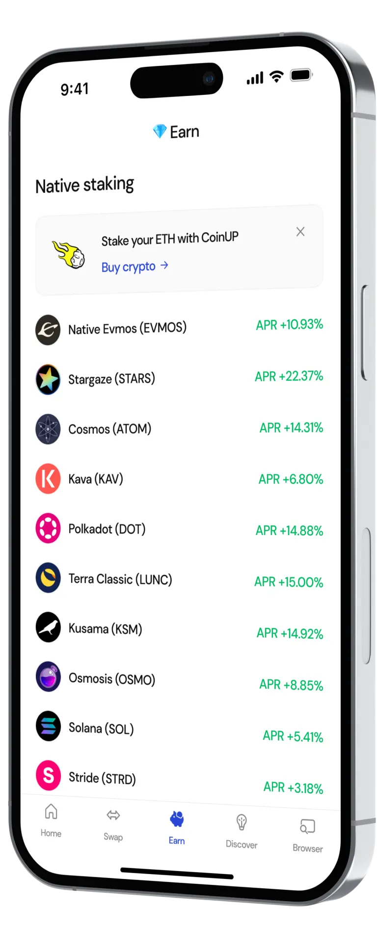 Metravax App - Earn Screen