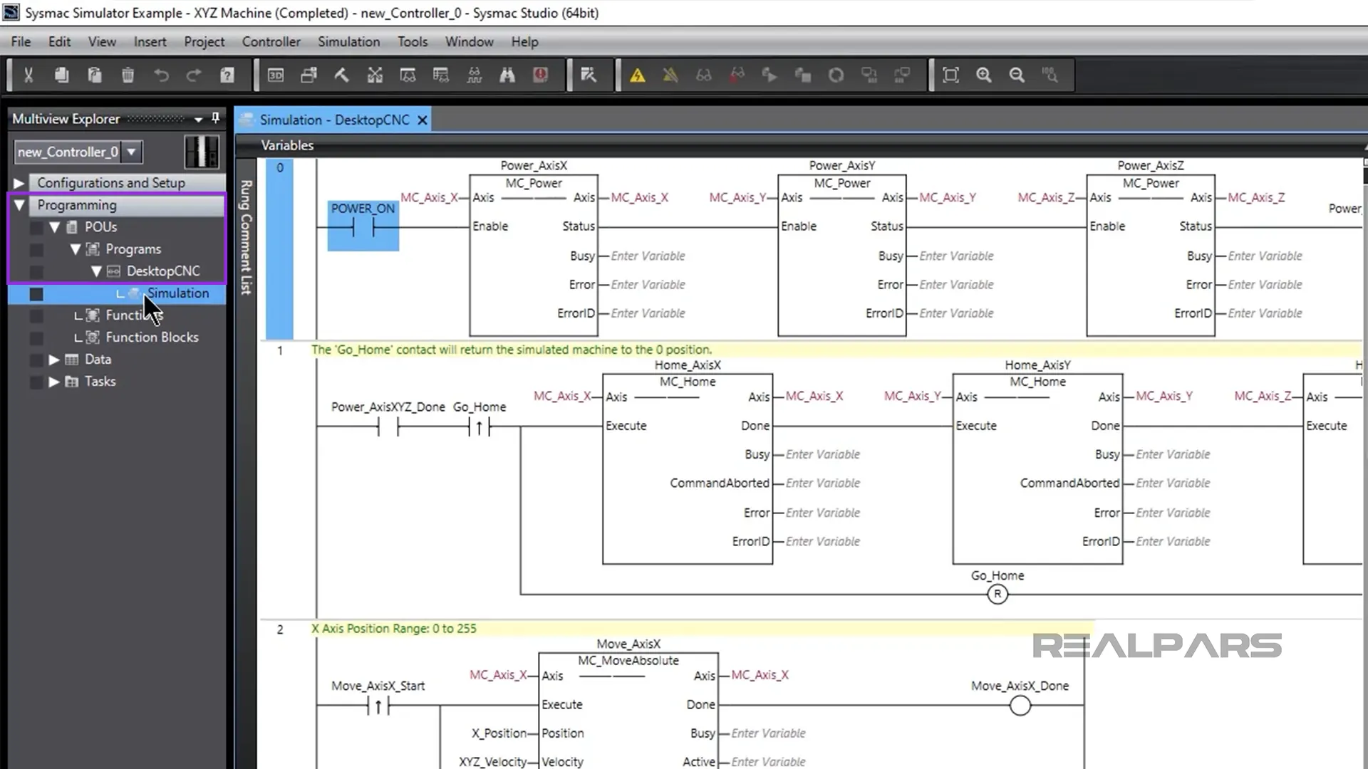 Control ladder logic