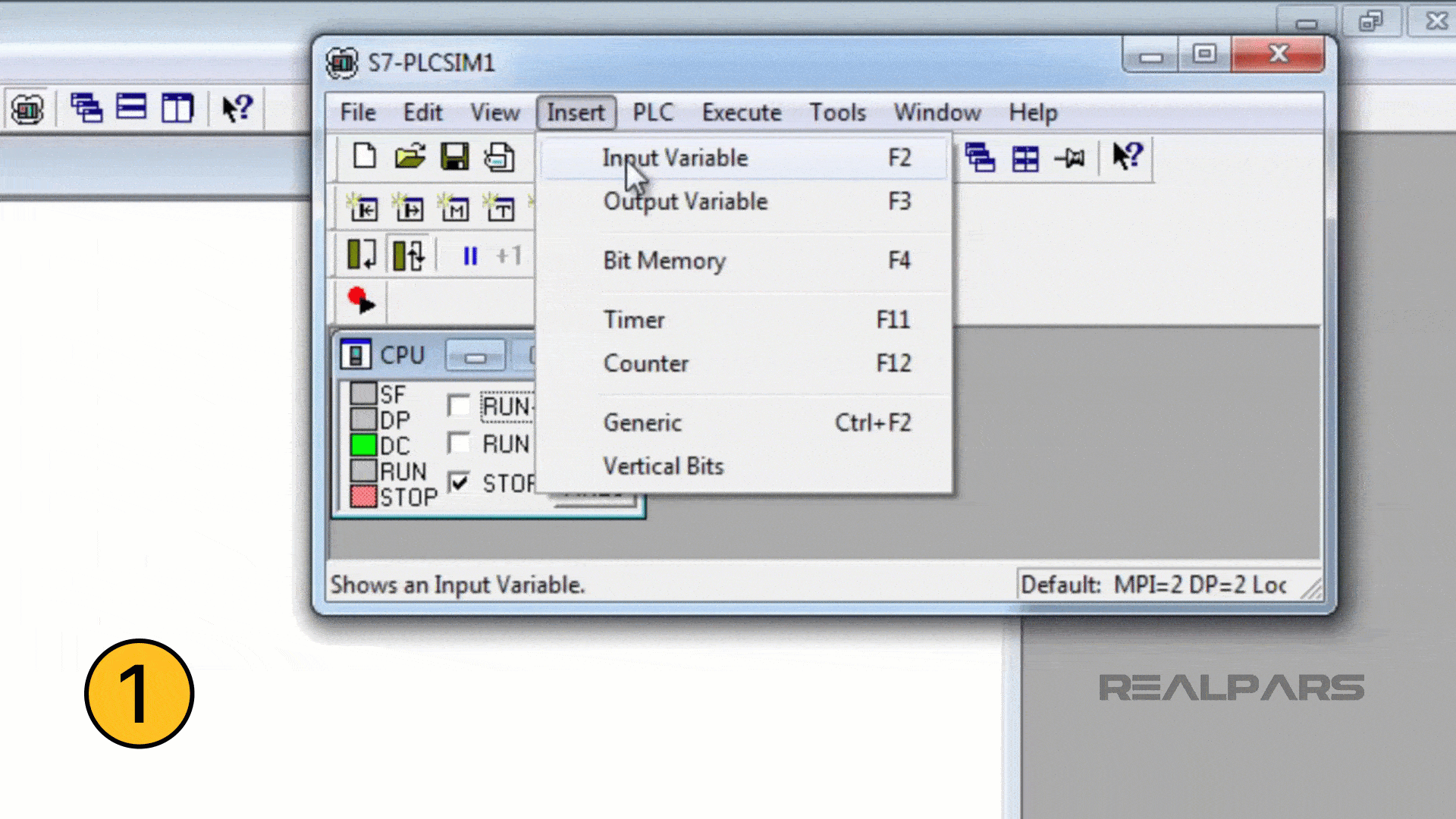 PLCSIM input variable