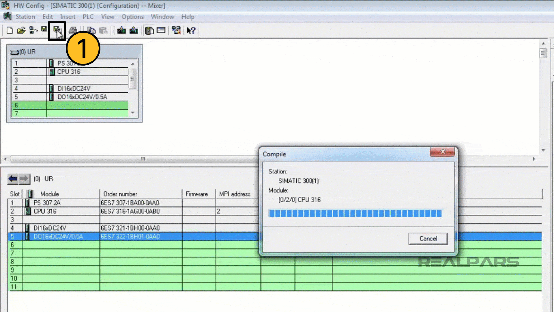 Save and compile and download to PLCSIM