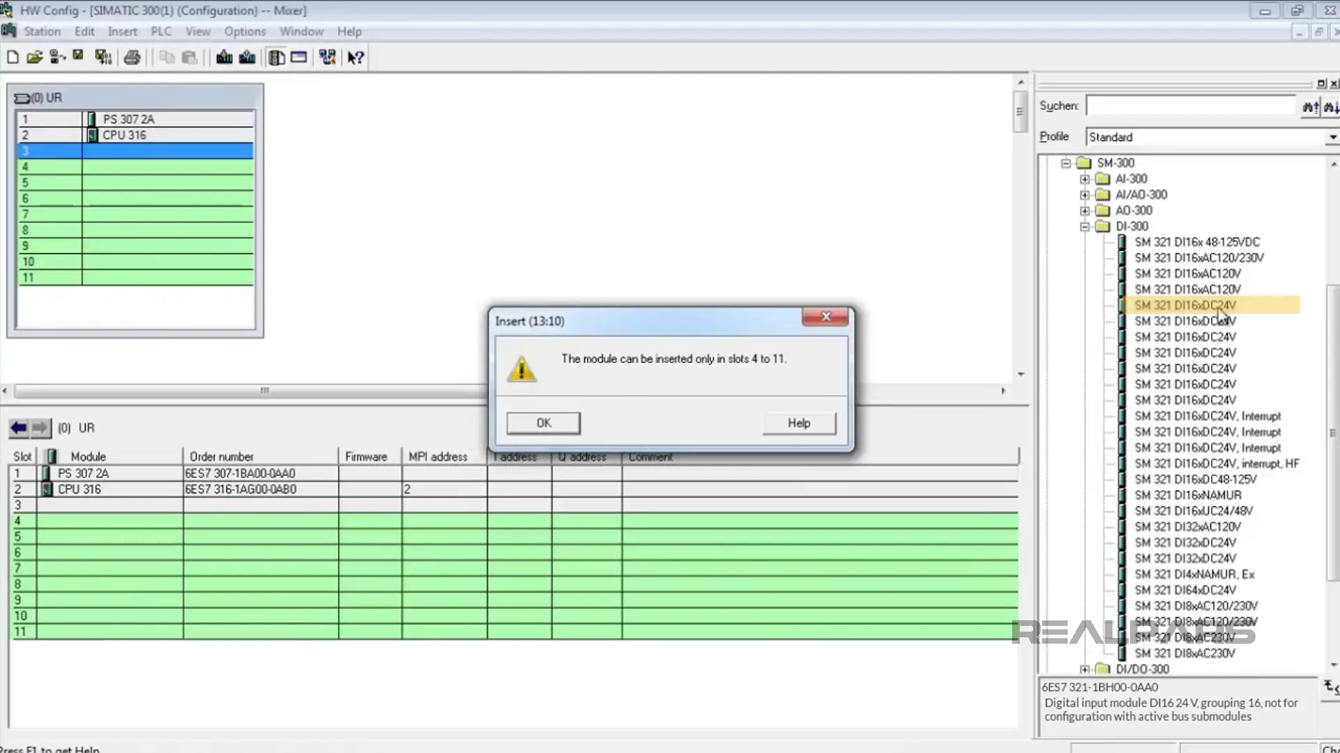 DI 300 in STEP 7 error