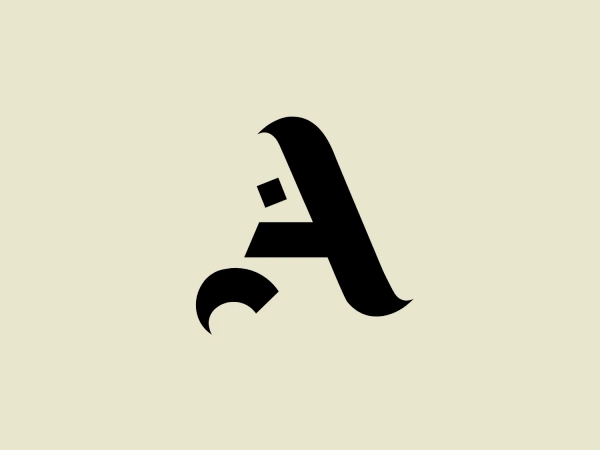 What catches our eye is the bold and modern design of the stylized letter 'A', with sweeping curves and sharp angles, creating a dynamic and contemporary look for the Auge logo.