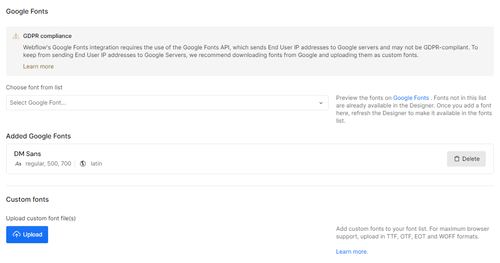 Custom Fonts - Techfy X Webflow Template