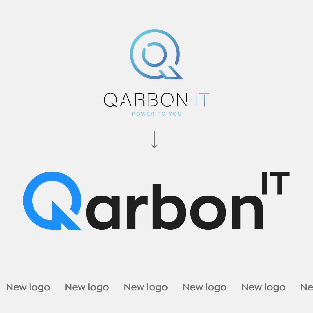 old vs new logo qarbon it